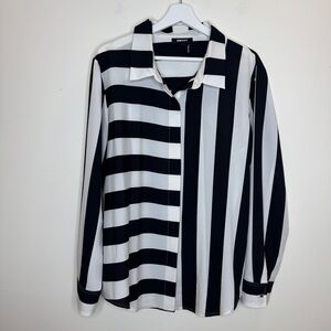 DKNY Bold Striped Button Down Shirt Size XL
